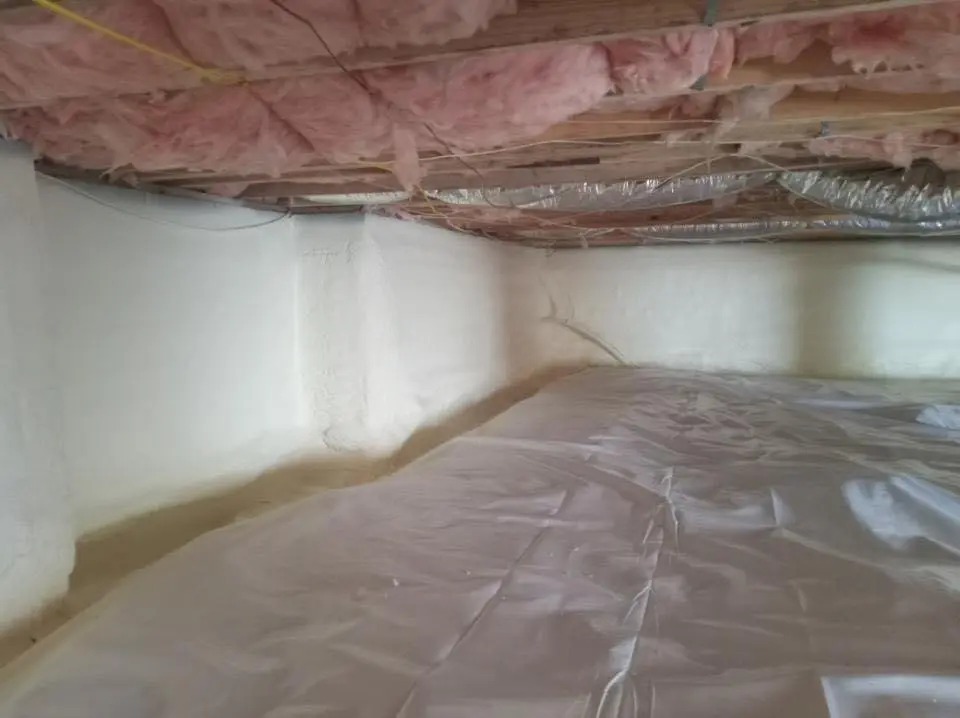 Crawl space encapsulation with closed-cell spray foam for Roof Maintenance in Billerica